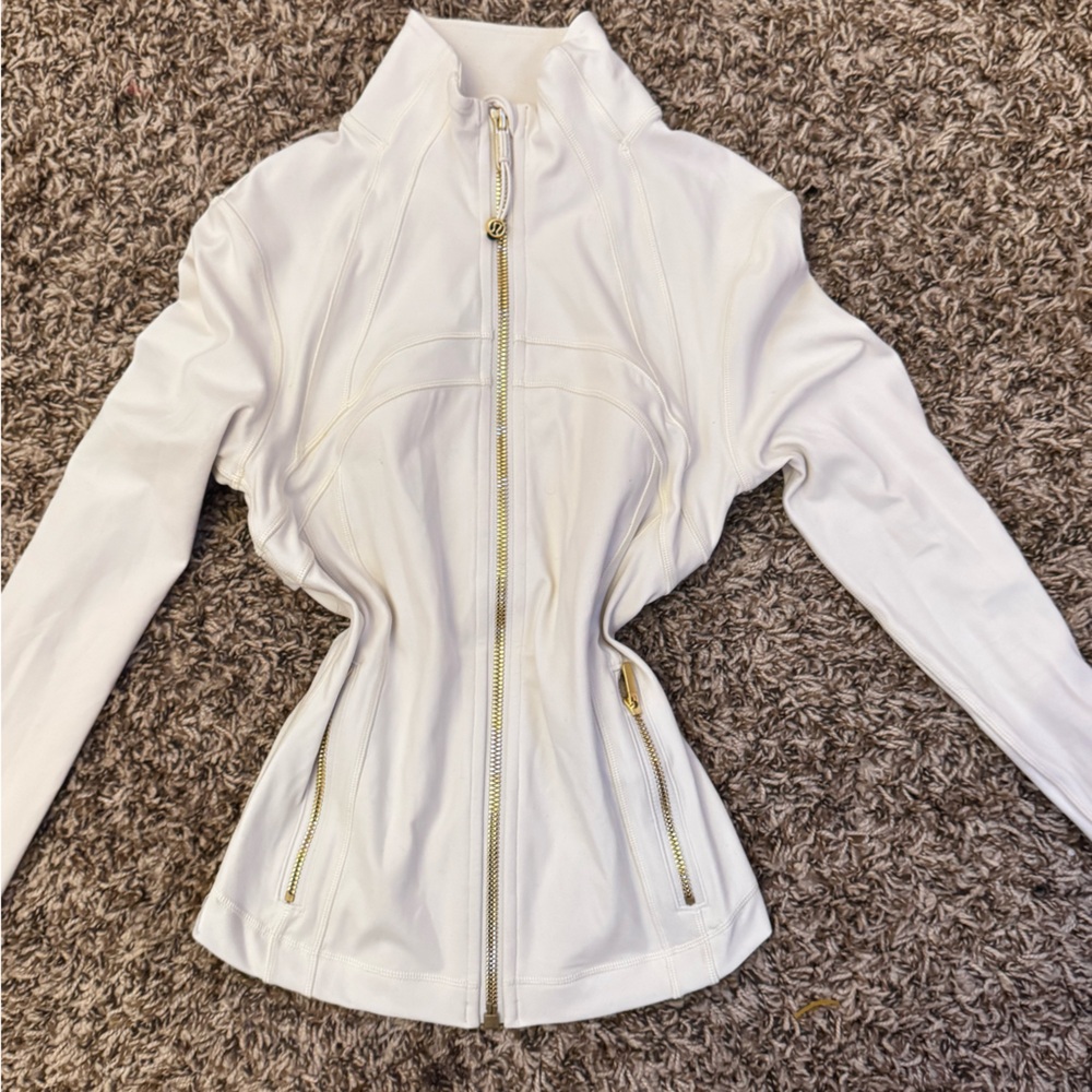 lululemon athletica White Jacket with Gold Accents